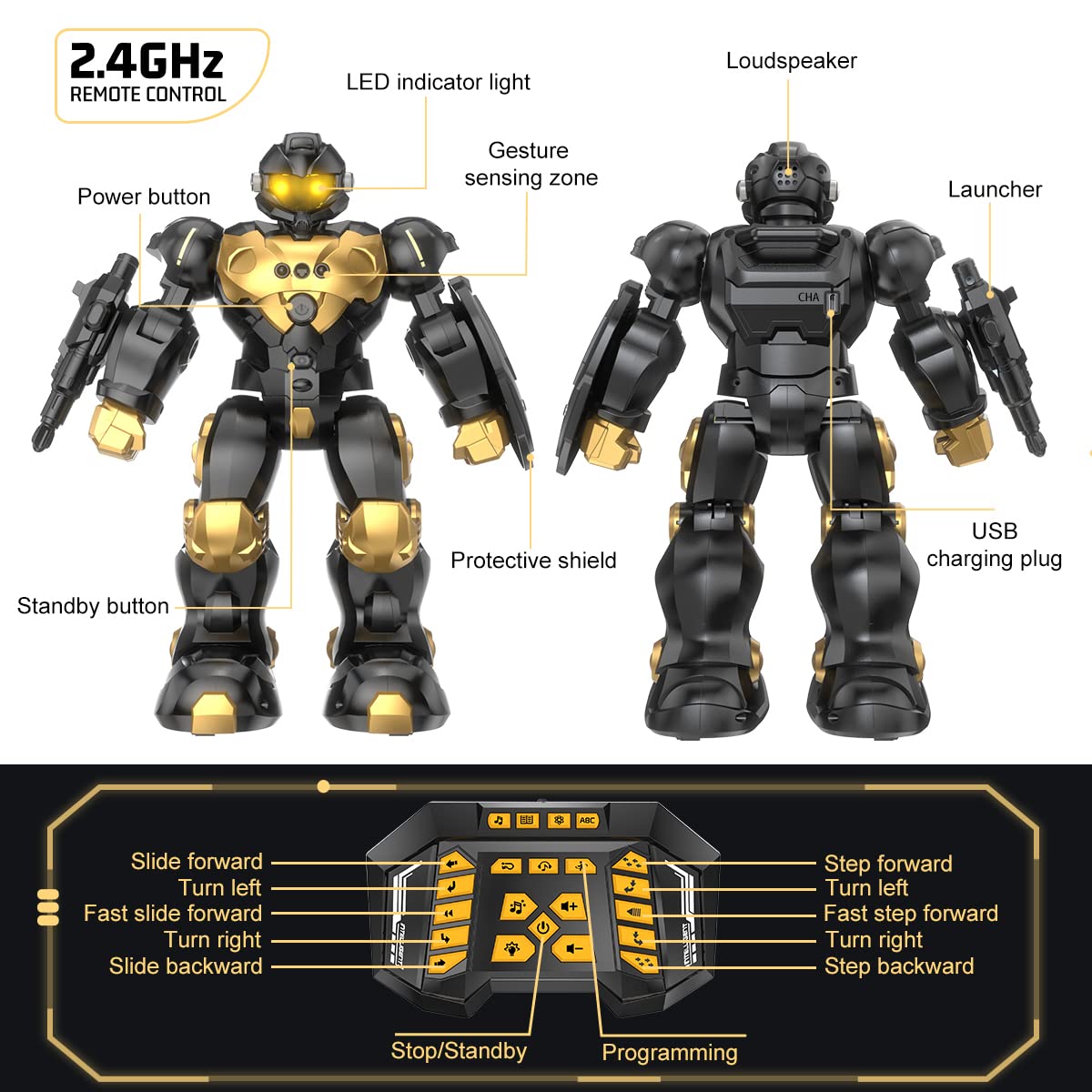 Robot-Fun The Programmable Gesture-Controlled RC Robot for Kids & Educational Playmate