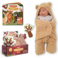 Sweet Bear Swaddle Blanket Newborn Gift Set with Storybook & Tree Rattle