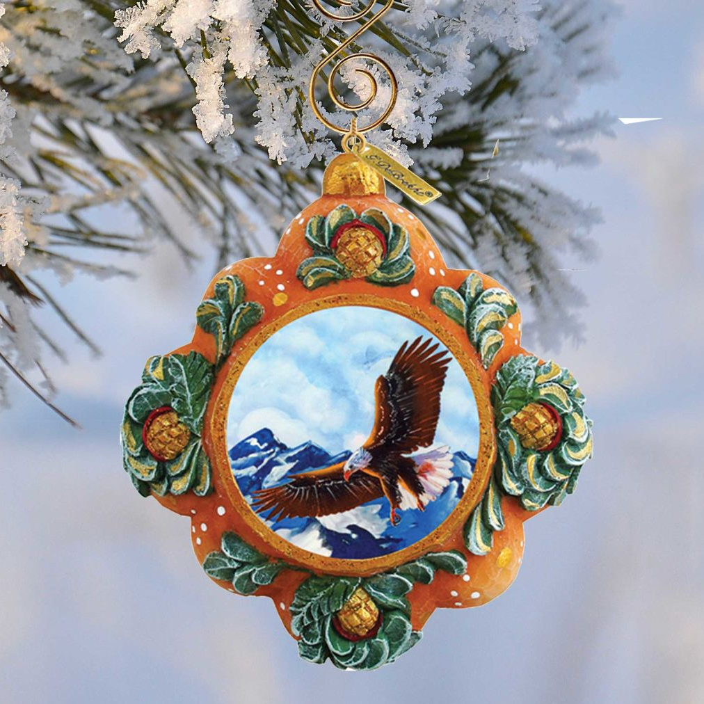Majestic Eagle Sculpted Hand-Painted Christmas Ornament by G. DeBrekht - Wildlife Holiday Decor - 610580