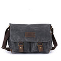 Waxed Canvas Crazy Horse Leather Messenger Bag Crossbody Shoulder Bag Laptop Bag