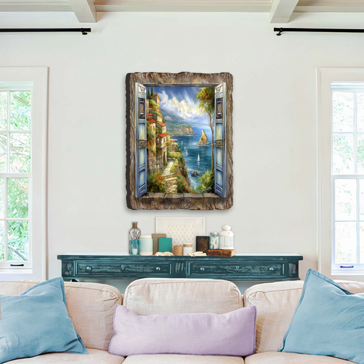 Seaside Window Perspective View Wall Art by G. DeBrekht Coastal Decor - 8492103W