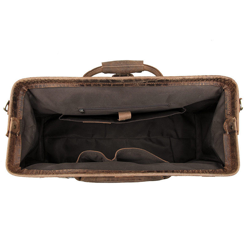 Designer Crazy Horse Leather Duffle Bag, Leather Travel Bag, Leather Weekender Bag