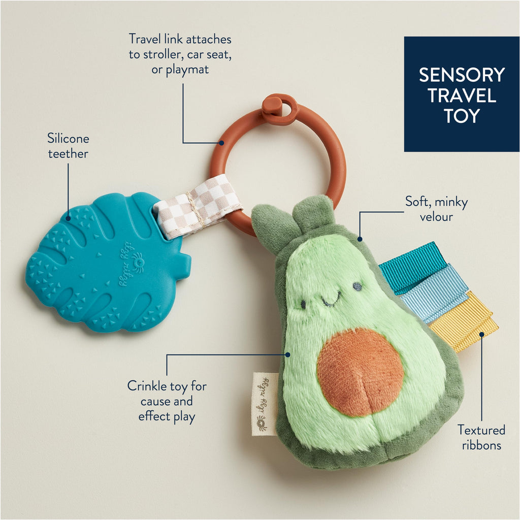 Baby Teether with Crinkle Sound & Ribbons, Great Gift For Newborn