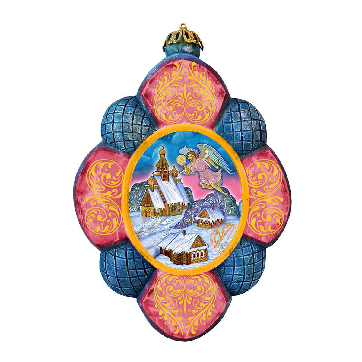 Angel Village Sculpted Hand-Painted Christmas Ornament by G. DeBrekht - Nativity Holiday Decor - 610841