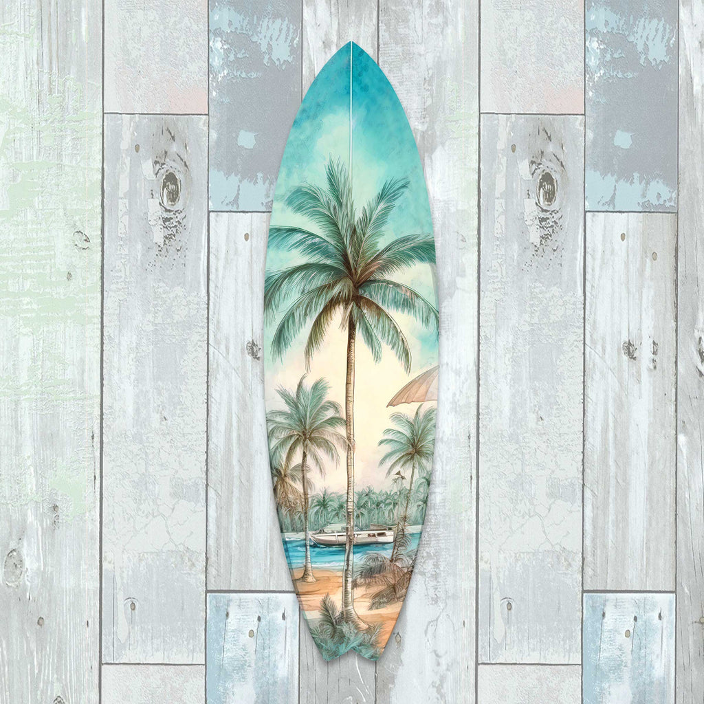 Tropical Surfboard Coastal Wall Art by G. DeBrekht - Coastal Holiday Décor - 8490111HS