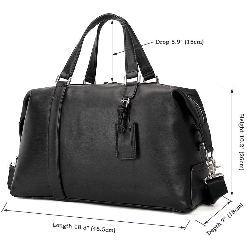 Top Grain Leather Briefcase Travel Duffle Bag Men's Large Handbags 6007A