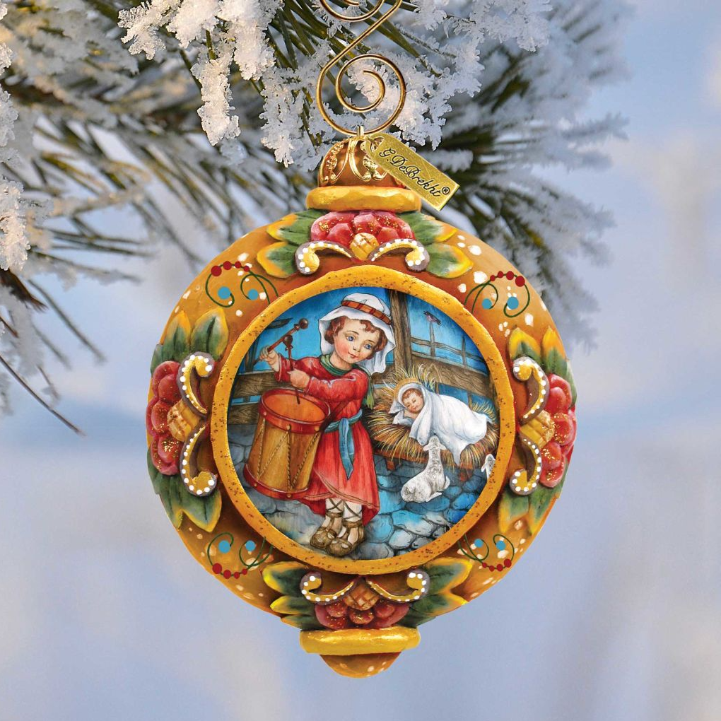 Drummer Boy Sculpted Hand-Painted Christmas Ornament by G. DeBrekht - Nativity Holiday Decor - 6102413