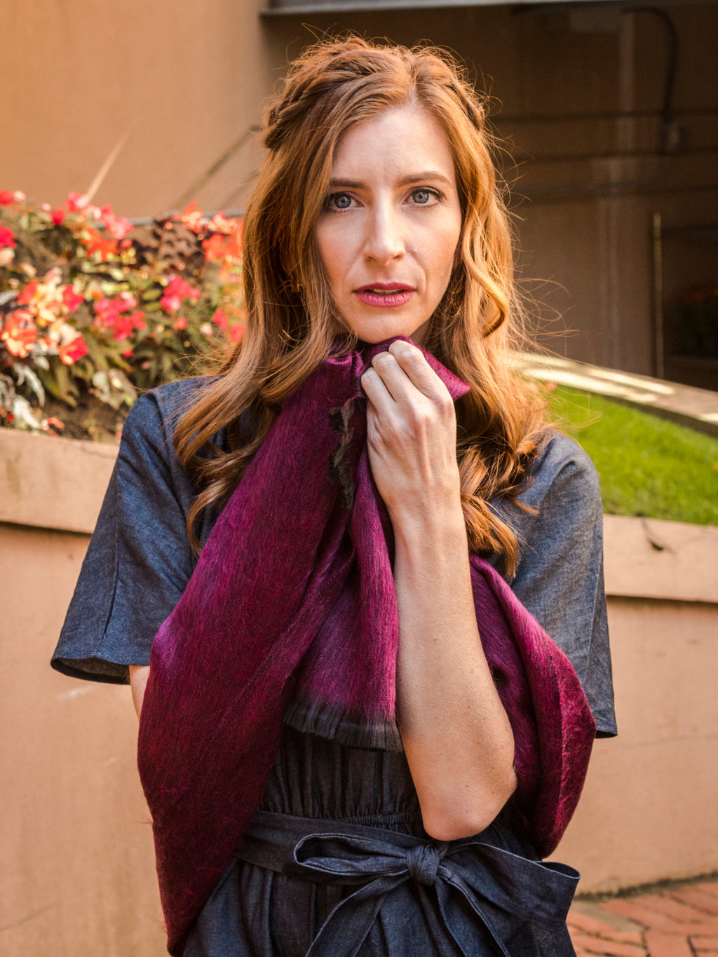 Brushed Alpaca Solid Scarf