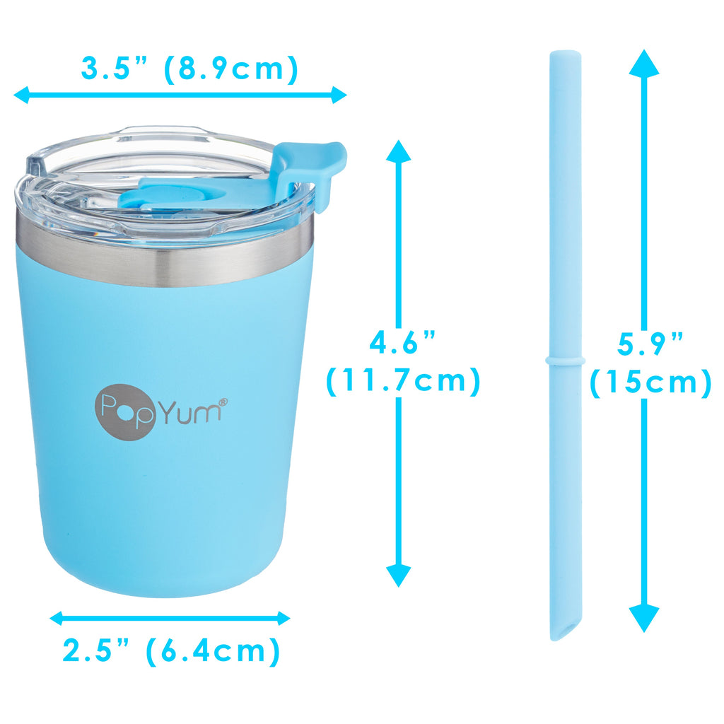 Kids Insulated Stainless Steel Cups with Lid and Straw, 9 oz, 2-Pack