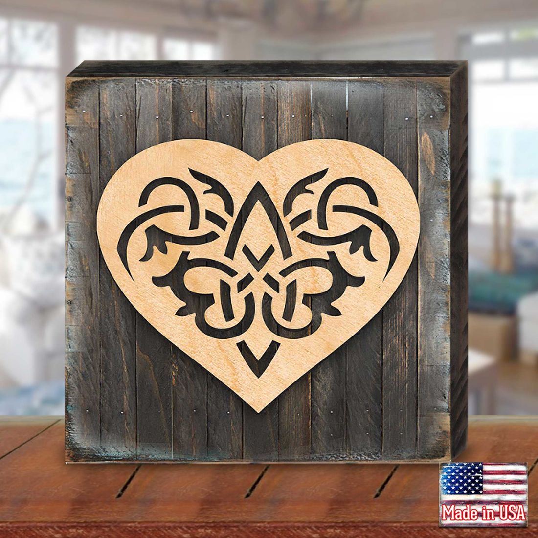 Celtic Heart Decor Art Wooden Wall Art by Celtic Art - Celtic Decor - 953166B