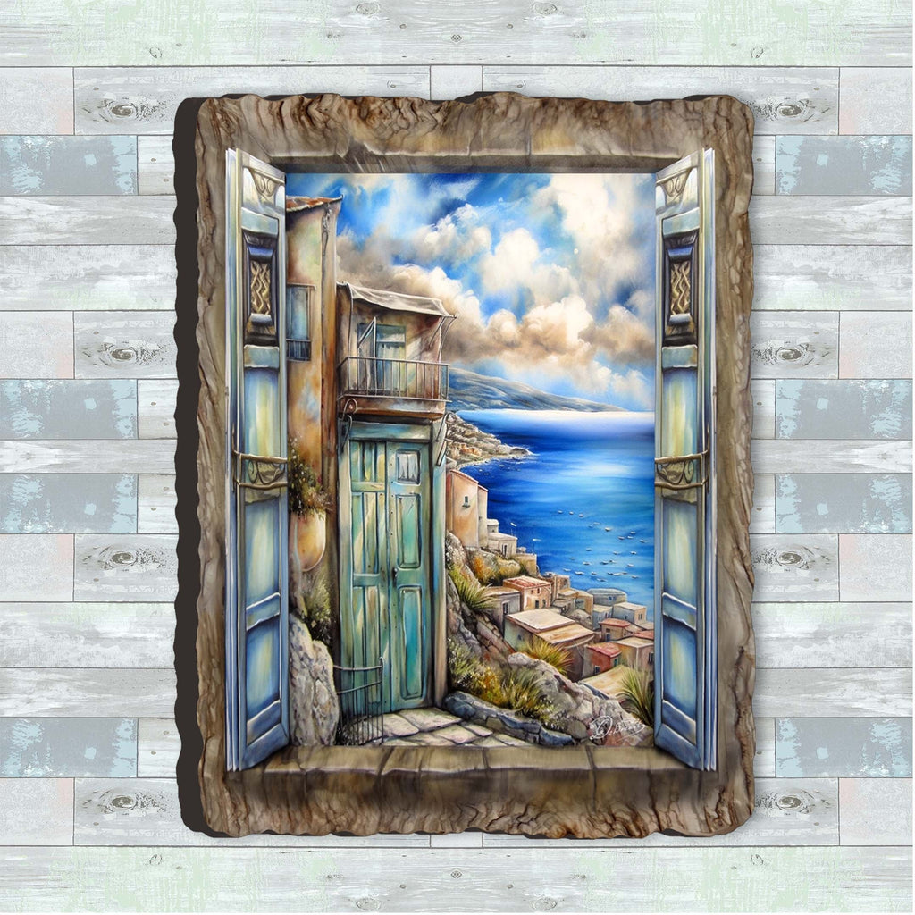 Coastal View Landscape Window Wall Art by G. DeBrekht Coastal Decor - 8492108W