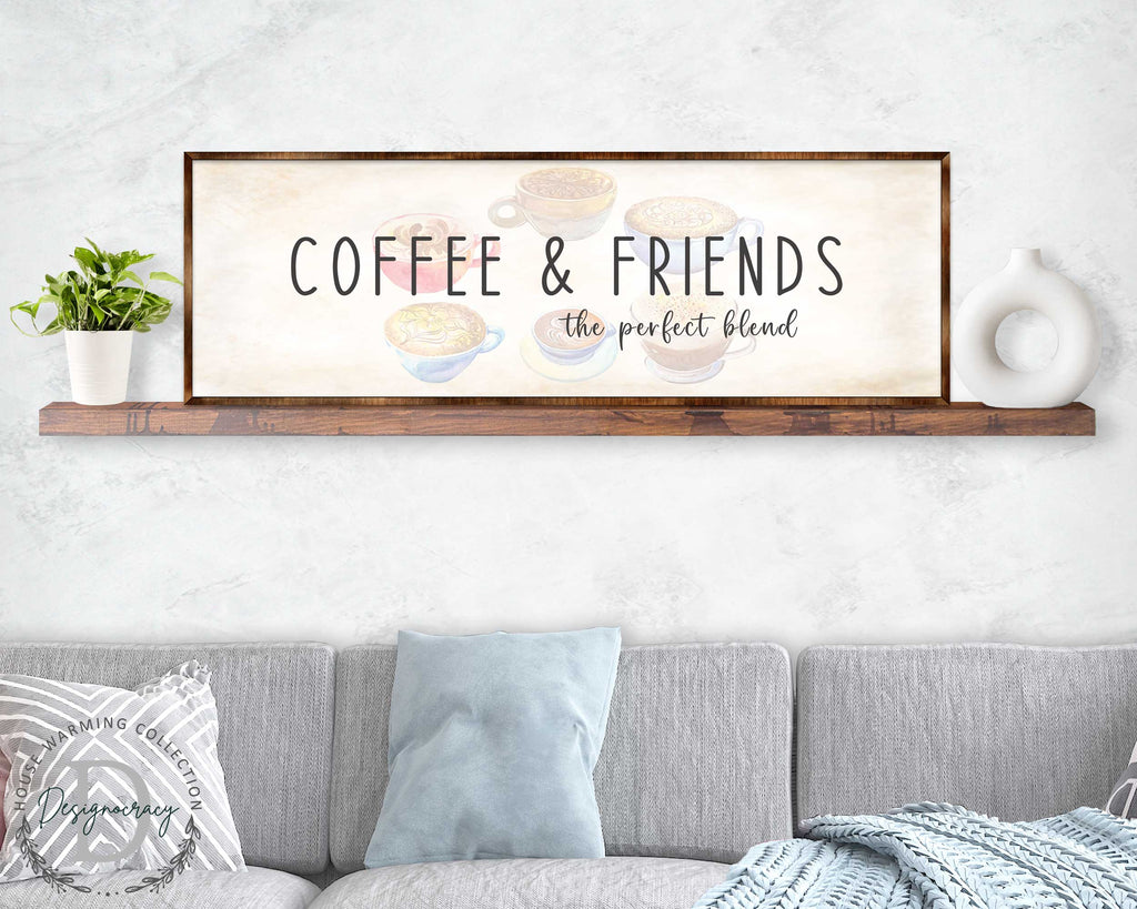 Coffee & Friends the Perfect Blend - Wooden Coffee shop decor - Farmhouse decor - Wooden Wall art - Kitchen decor - Farmhouse kitchen - Coffee nook - 310314