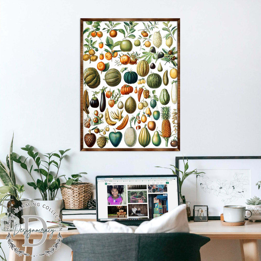 Fruit Montessori Wooden Poster - Kids Educational Poster - Homeschool I Classroom Decor - Aesthetic - 310224