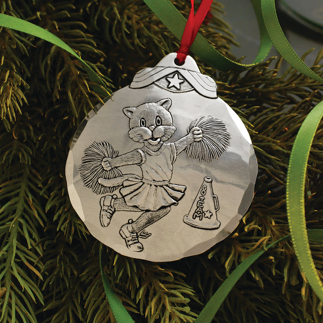 Cheerleader Cat Ornament