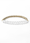 Half Pearl Half Cuban Bracelet