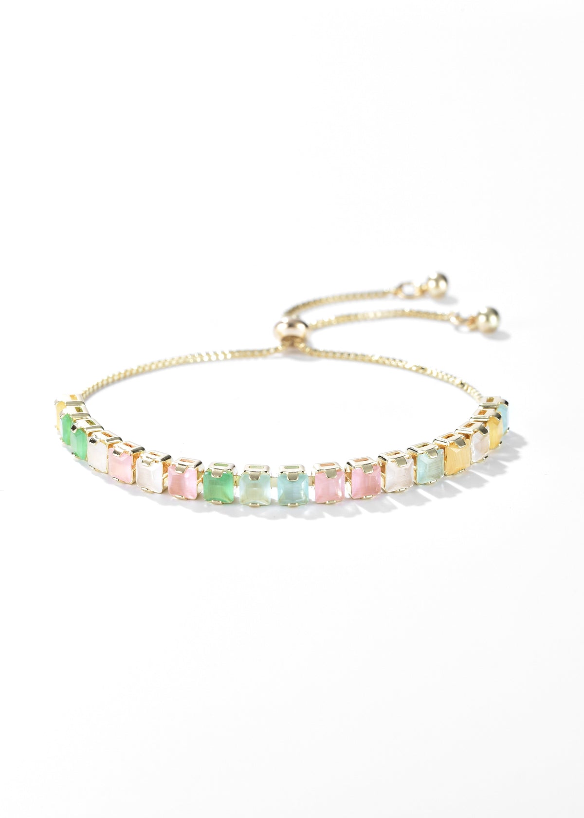 Square Spectrum Golden Bracelet