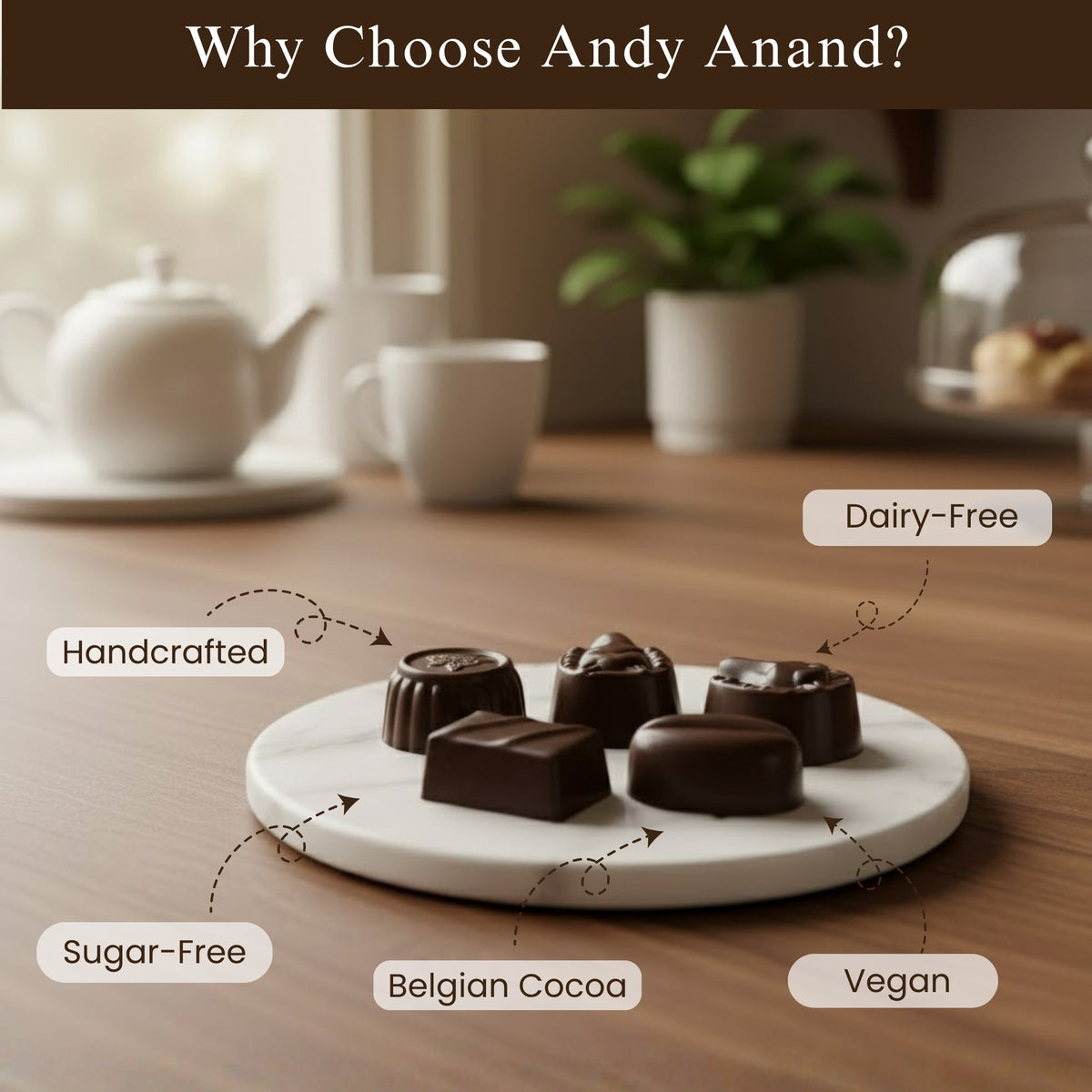 Sugar-Free Vegan Dark Chocolate Truffles Gift Box, 25 Pieces