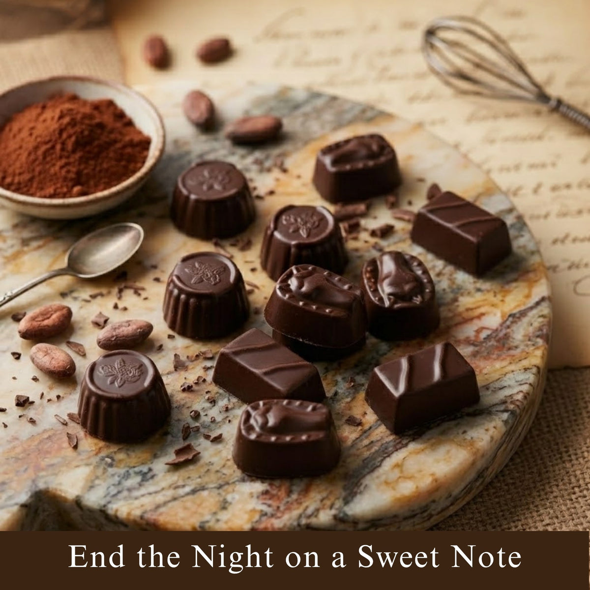 Sugar-Free Vegan Dark Chocolate Truffles Gift Box, 25 Pieces