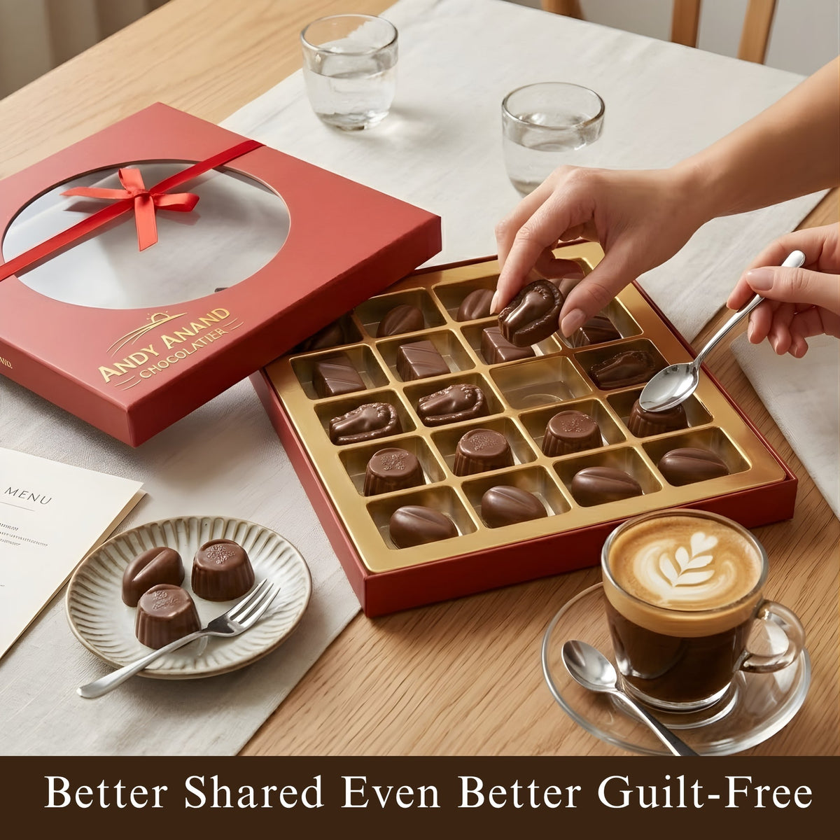 Sugar-Free Vegan Dark Chocolate Truffles Gift Box, 25 Pieces