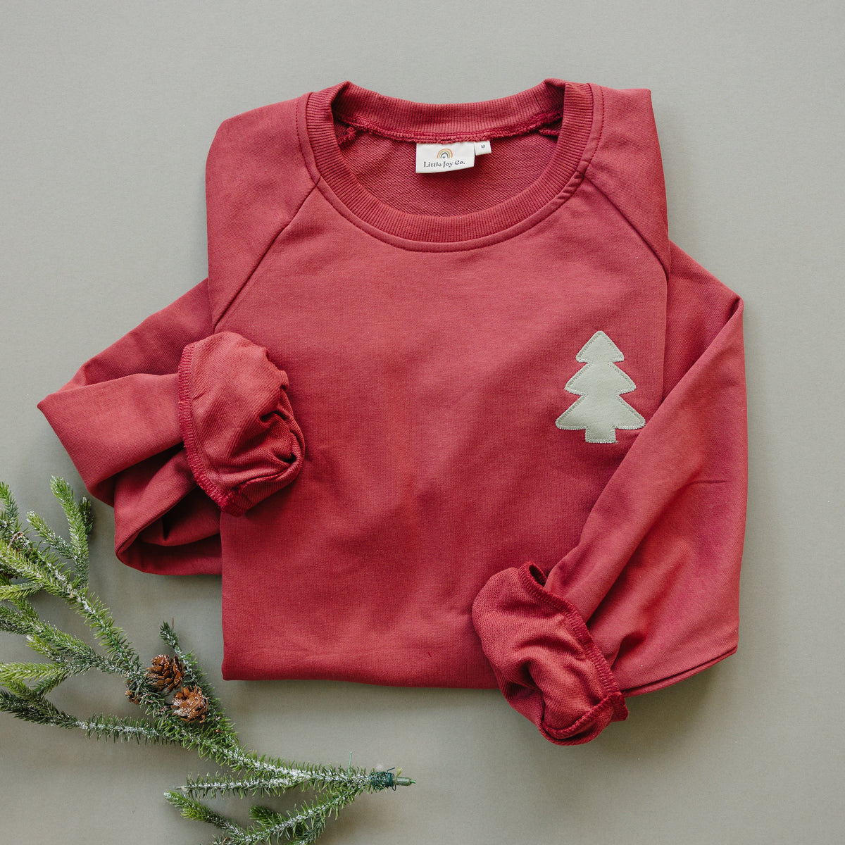 Adult Christmas Tree Applique Crewneck Sweatshirt