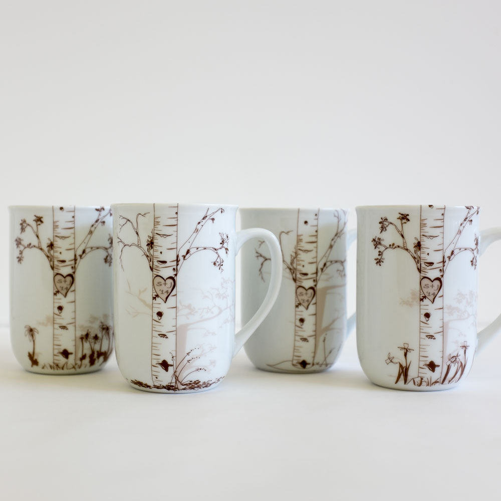 Personalized Birch Mug Set with Initials