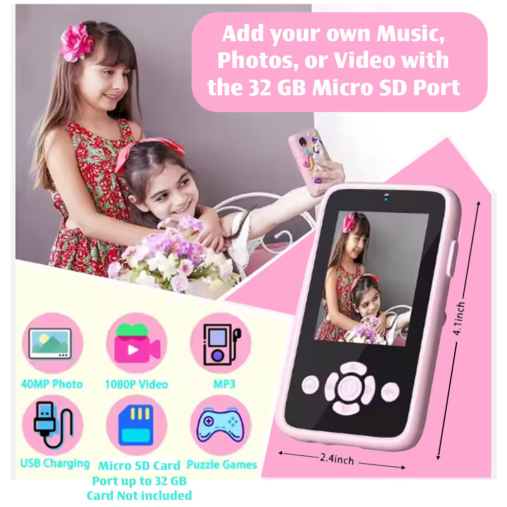 Kids Play Smartphone with Camera and Games