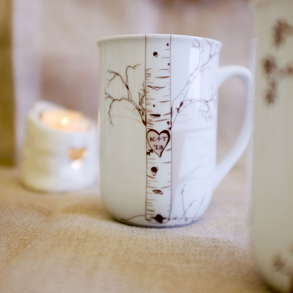 Personalized Birch Mug Set with Initials