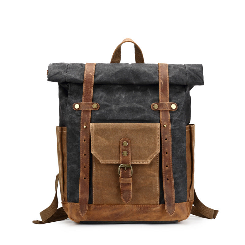 Waxed Canvas Backpack, Vintage Rucksack, Travel Backpack 8808