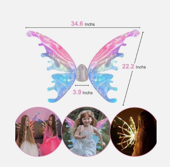 LED Butterfly Wings Light-Up Costume