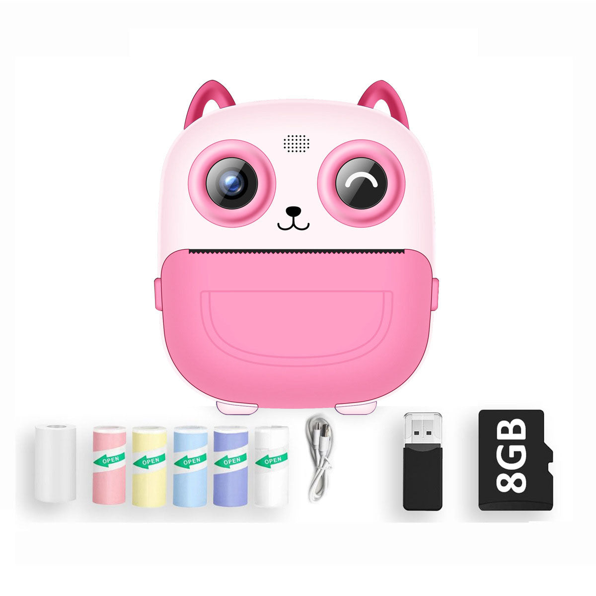 Kids Instant Print Camera with Photo Paper and 8GB Card