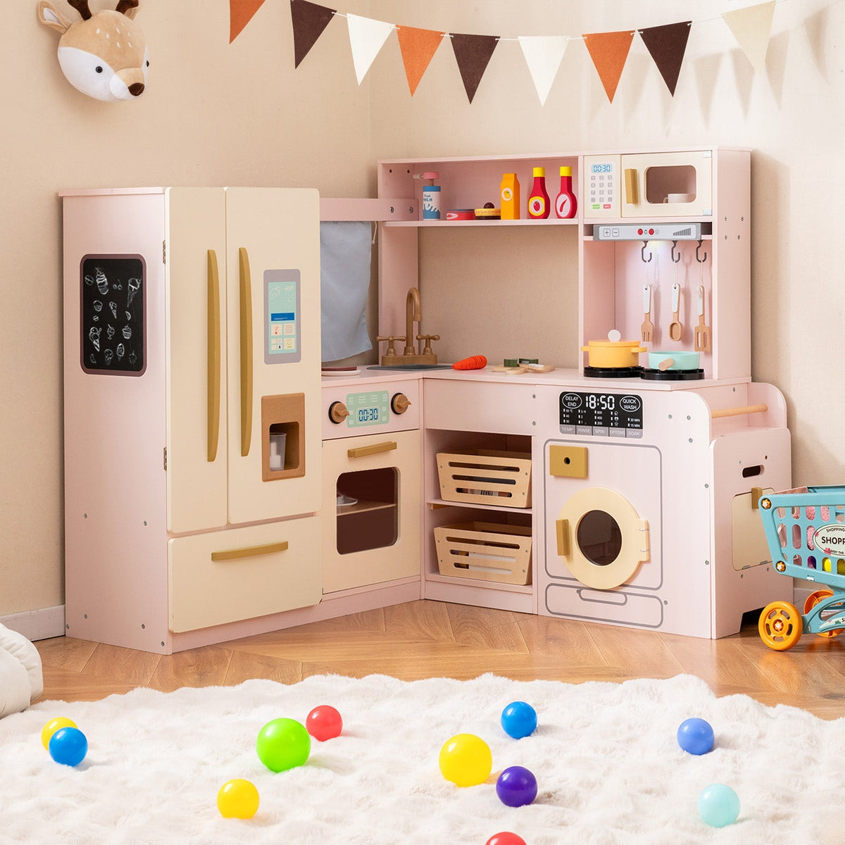 Corner Play Kitchen with Lights and Sounds for Ages 3+