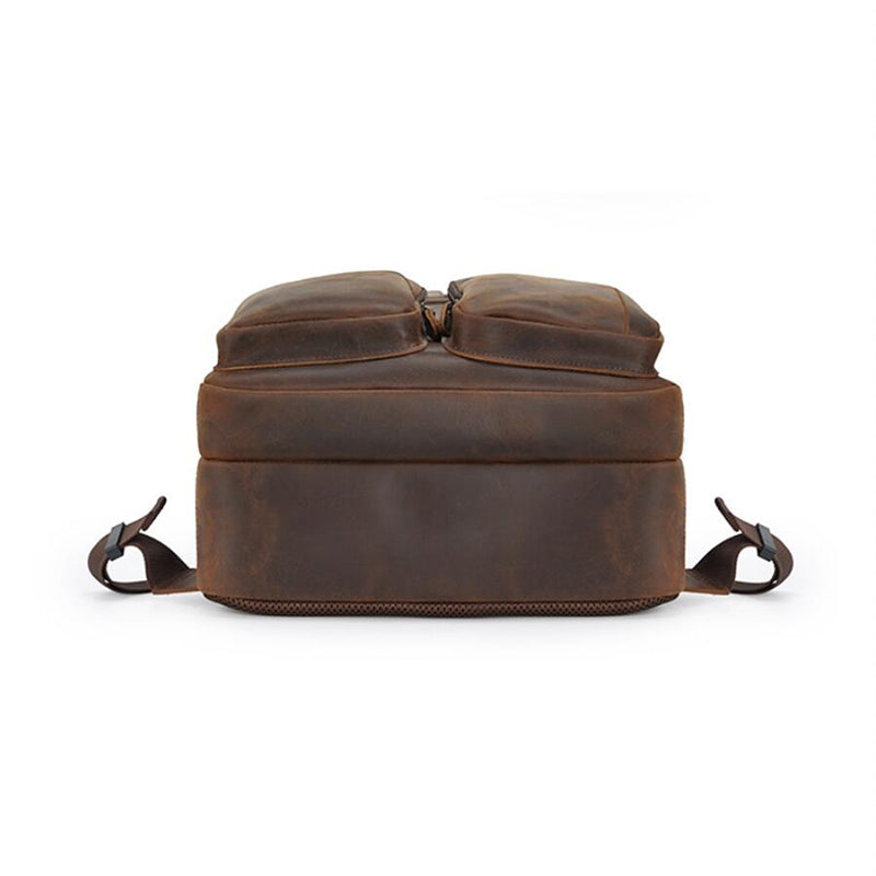 Crazy Horse Leather Backpack Handmade Leather Rucksack Large Leather Laptop Backpack Leather Travel Backpack