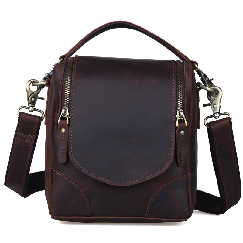 Crazy Horse Leather Camera Shoulder Bag Full Grain Leather Crossbody DSLR Camera Bag Mens Messenger Bag