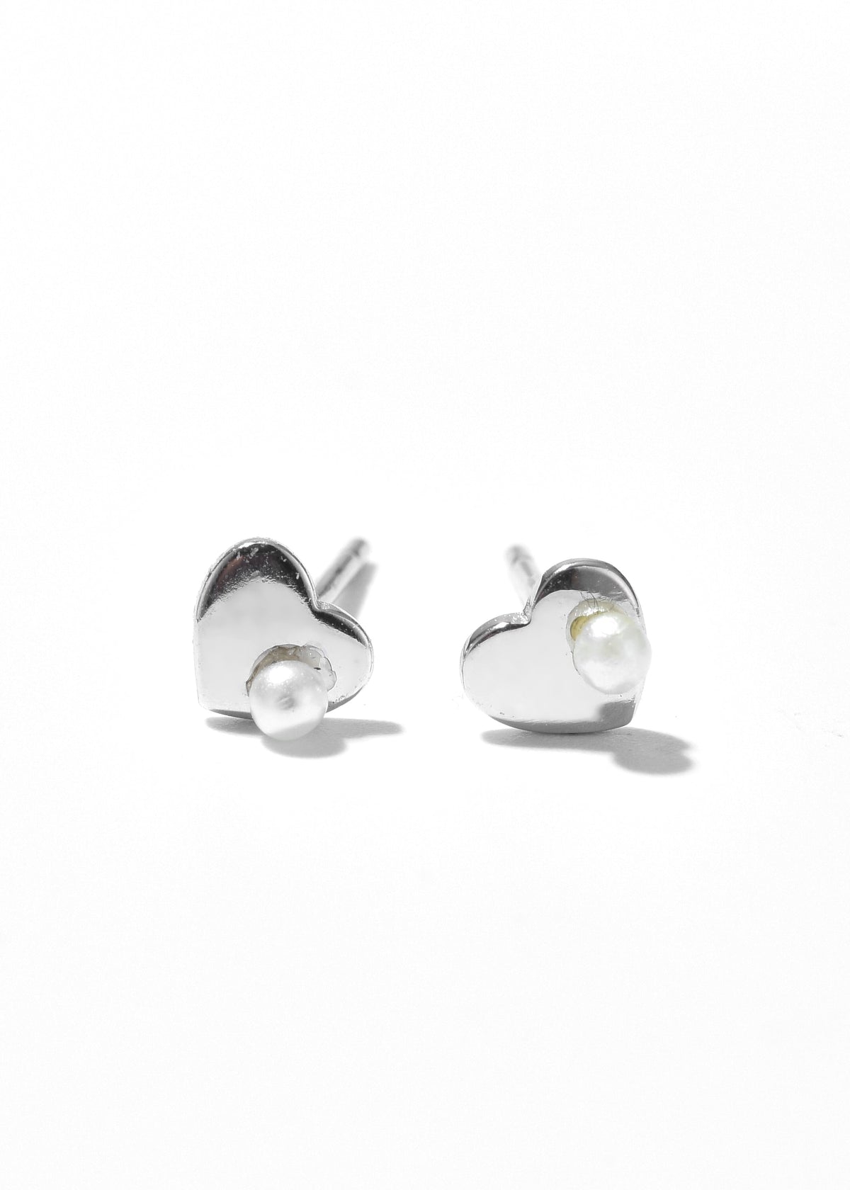 Gold Heart Stud Earrings