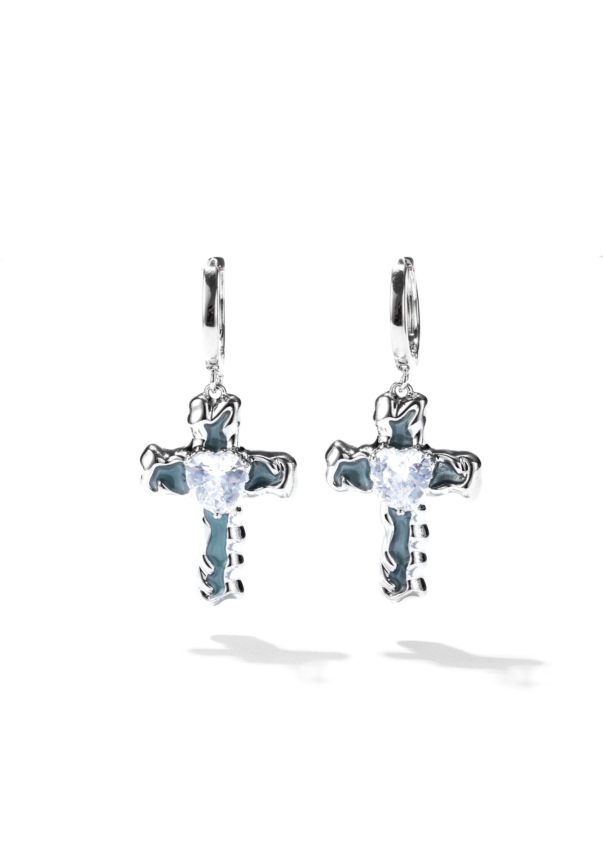 Hoop Cross Earrings