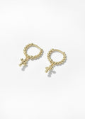 Beaded Hoop Earrings Cross