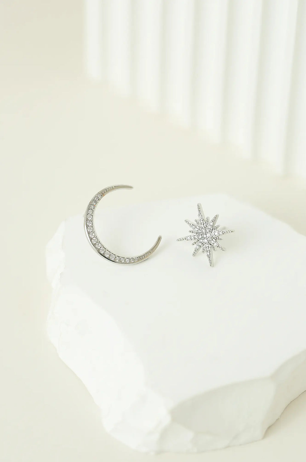 Mismatched Moon Star Earrings