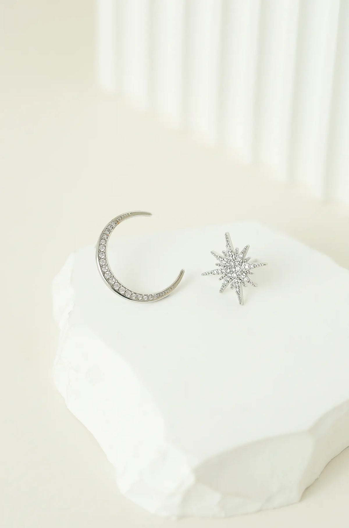 Mismatched Moon Star Earrings