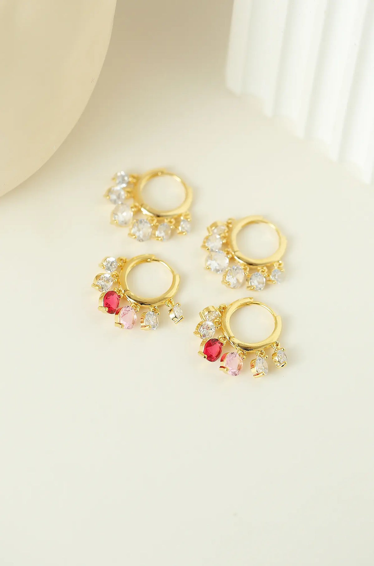 Gold Dangle Hoop Earrings