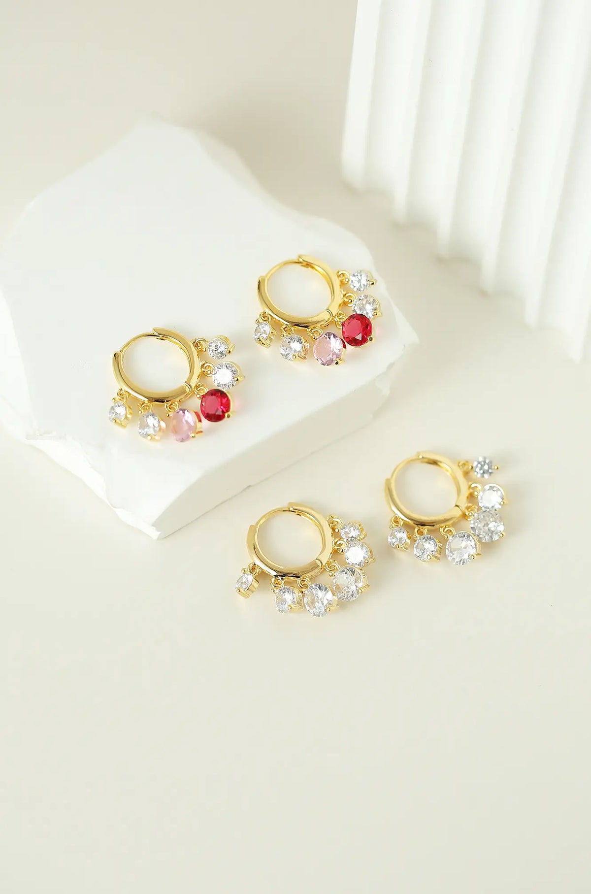 Gold Dangle Hoop Earrings