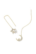 Moon Star Threading Earrings
