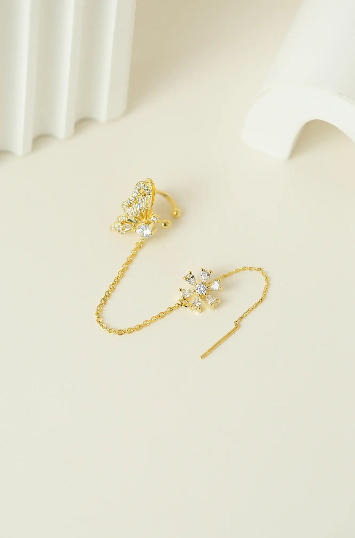 Dainty Butterfly Clip Earrings