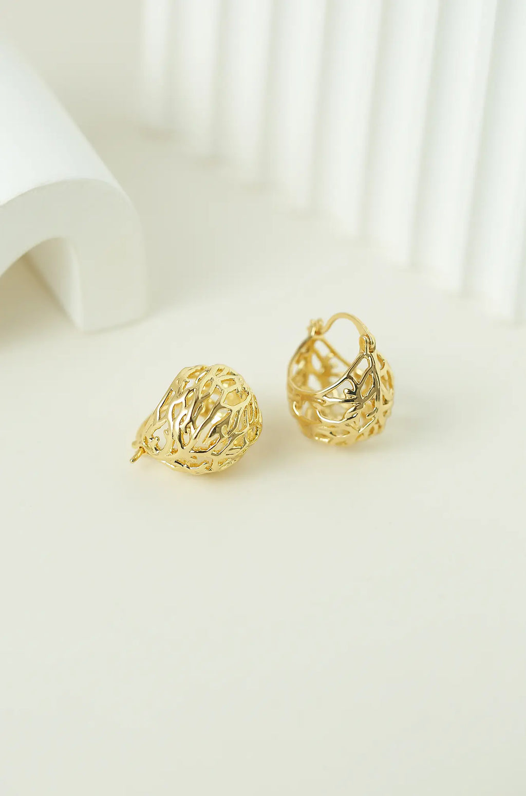 Gold Filigree Ball Earrings
