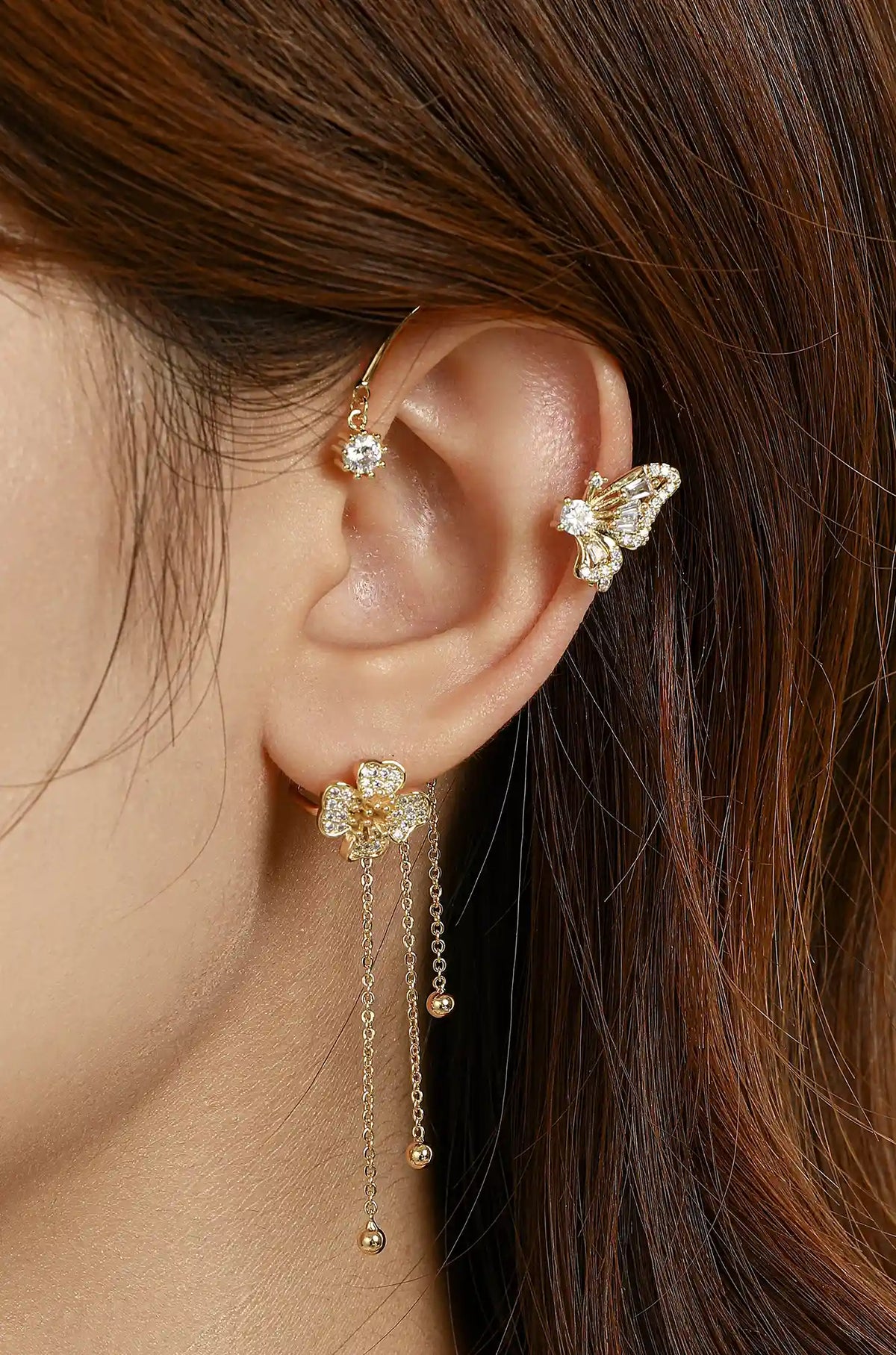 Clover Butterfly Ear Cuffs