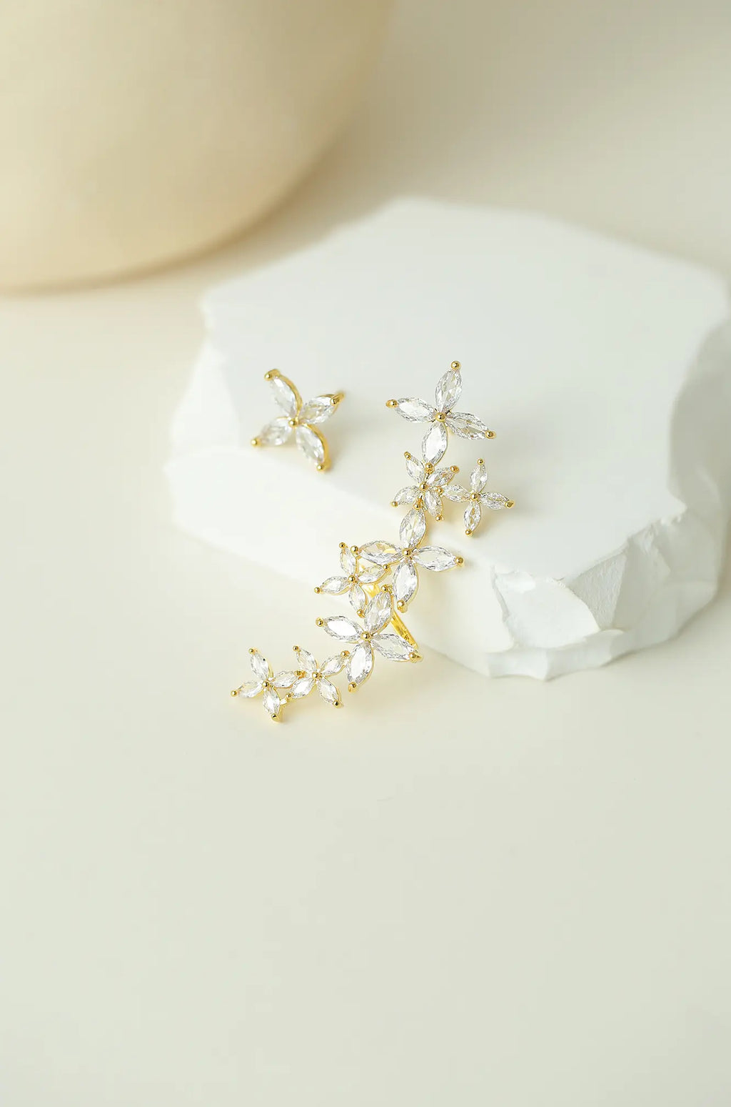 Floral Ear Crawler Earrings