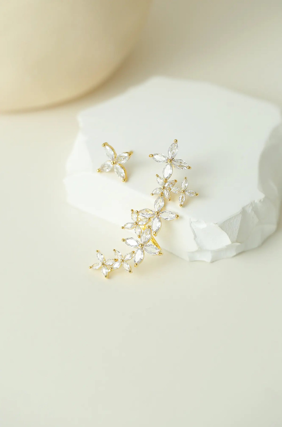 Floral Ear Crawler Earrings