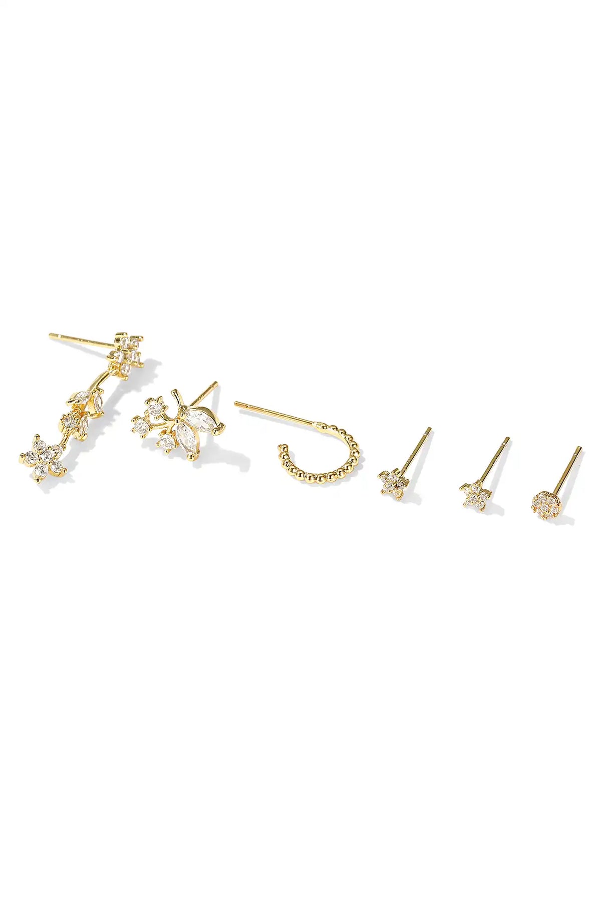 Floral Leaf Stud Earrings Set