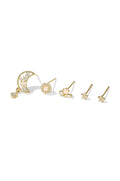 Sparkling Moon Stud Earrings Set