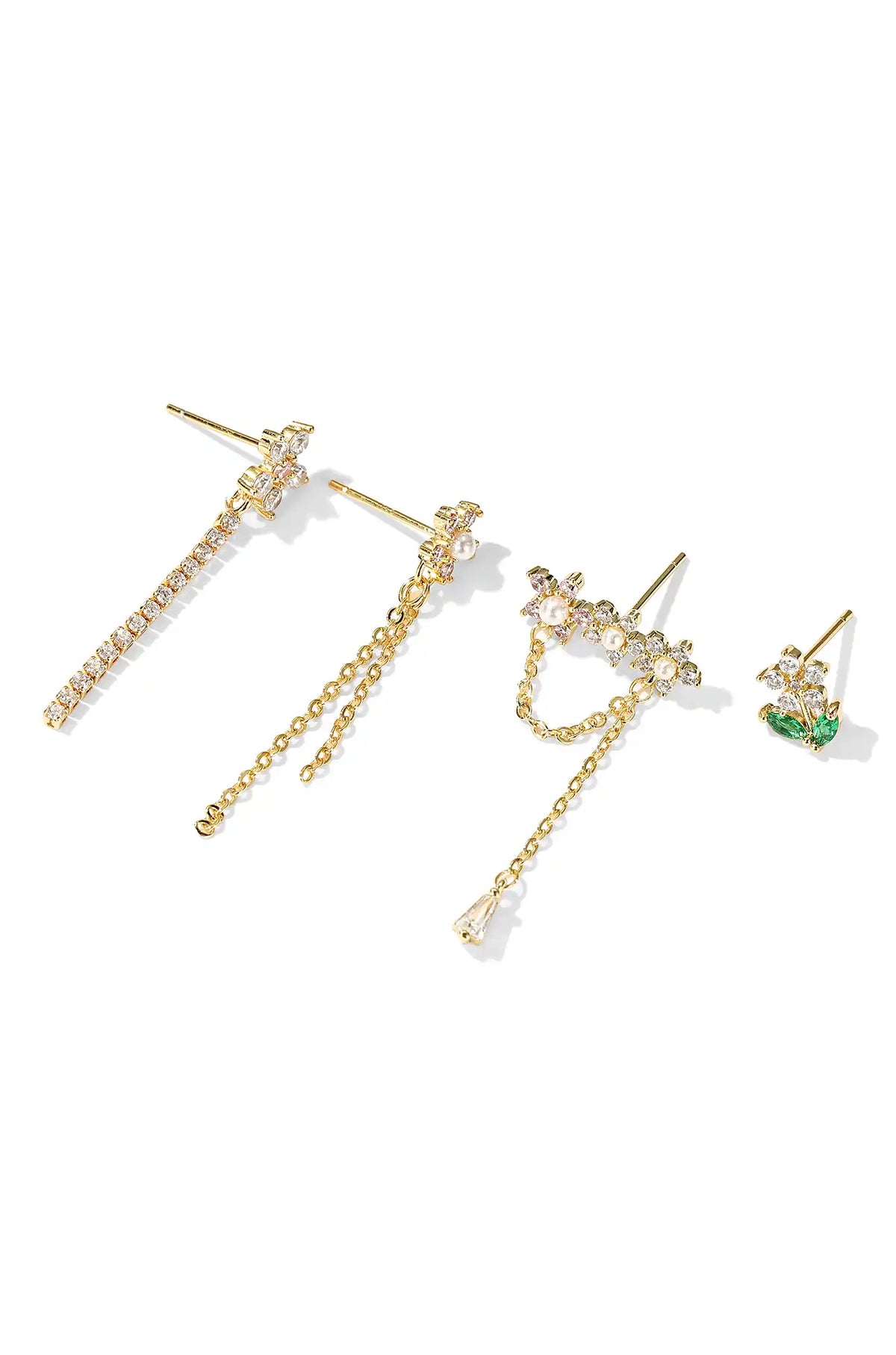 Chain Stud Earrings Set