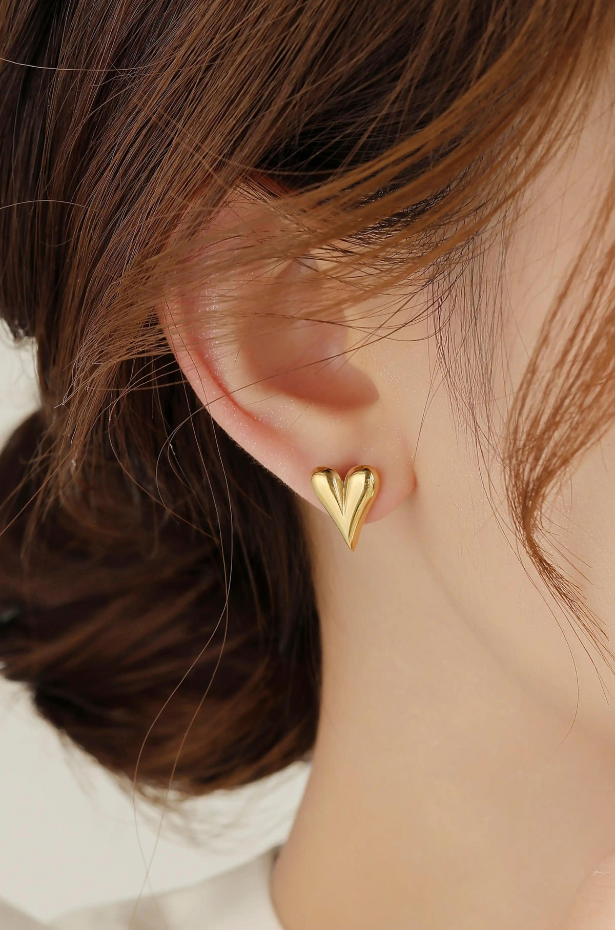Dali's Gold Puffy Heart Earrings